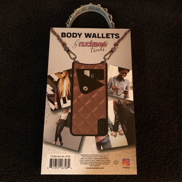 Nuckees Black Vegan Leather Crossbody Body Wallet - Picture 3 of 5